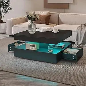 Contemporary 2-Tier Square Center Table,