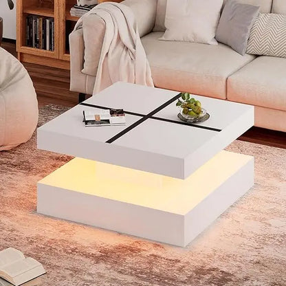 Contemporary 2-Tier Square Center Table,