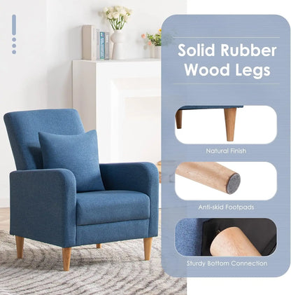 Modern Upholstered Accent Chair Armchair with Pillow