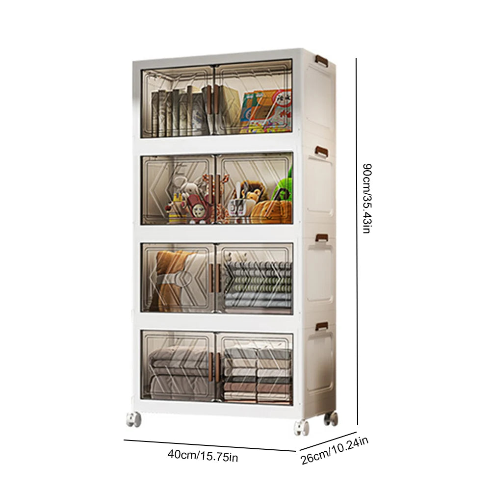 Foldable Organization 4 Tier Stackable Storage Bins