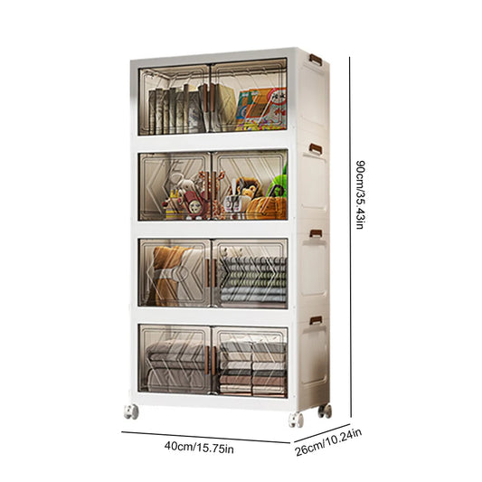 Foldable Organization 4 Tier Stackable Storage Bins