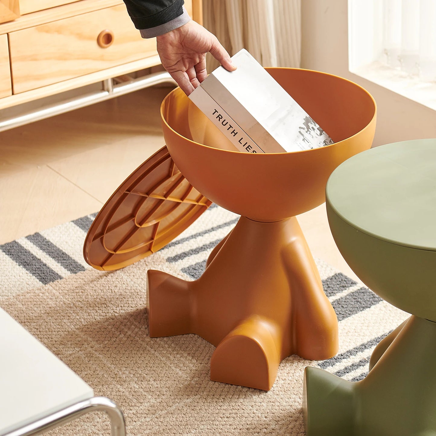 Living room sofa side table table, round side table