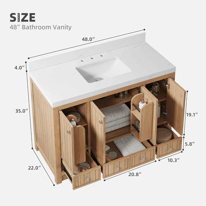 48" Modern Wood Bathroom Vanity with Sink