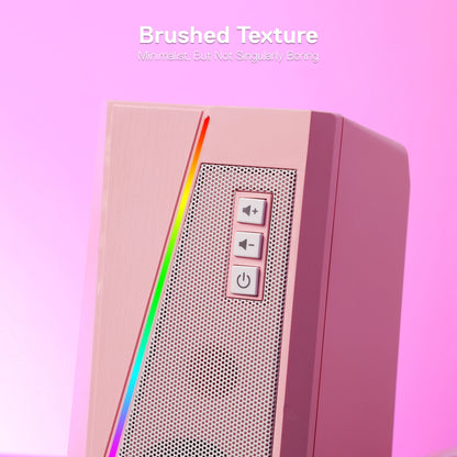 PC Stereo Speaker with 6 Colorful LED Modes,