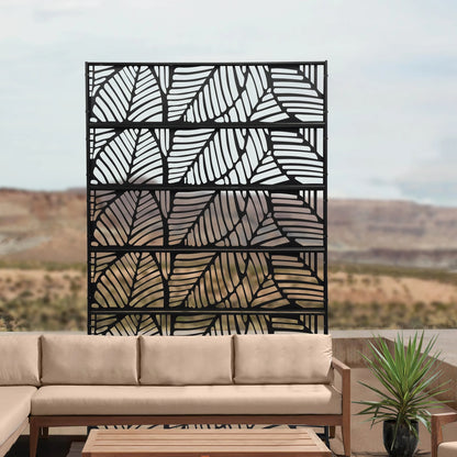 Metal Privacy Fence Screen with Freestanding Decorative Room Divider