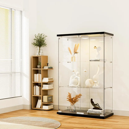 Tempered Glass Curio Display Cabinet 3 Doors
