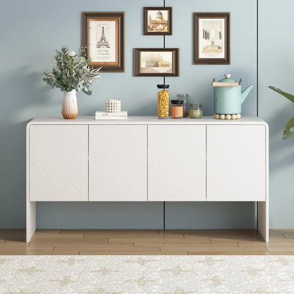 60"L Large Storage Space Sideboard with 4 Doors and Rebound Device