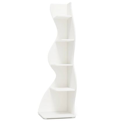 Modern 5-Tier Wall Corner Bookshelf