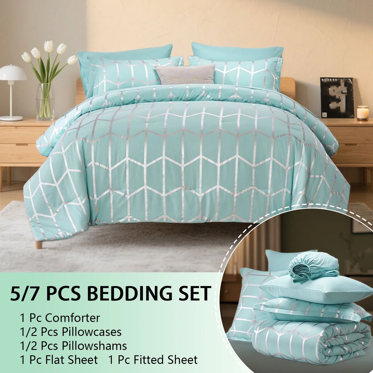 5/7Pcs elegant soft microfiber,light and breathable,machine washable,suitable for all seasons