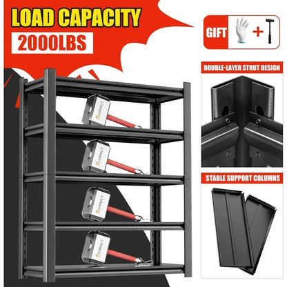 5-Tier Heavy Duty Adjustable Utility Shelves
