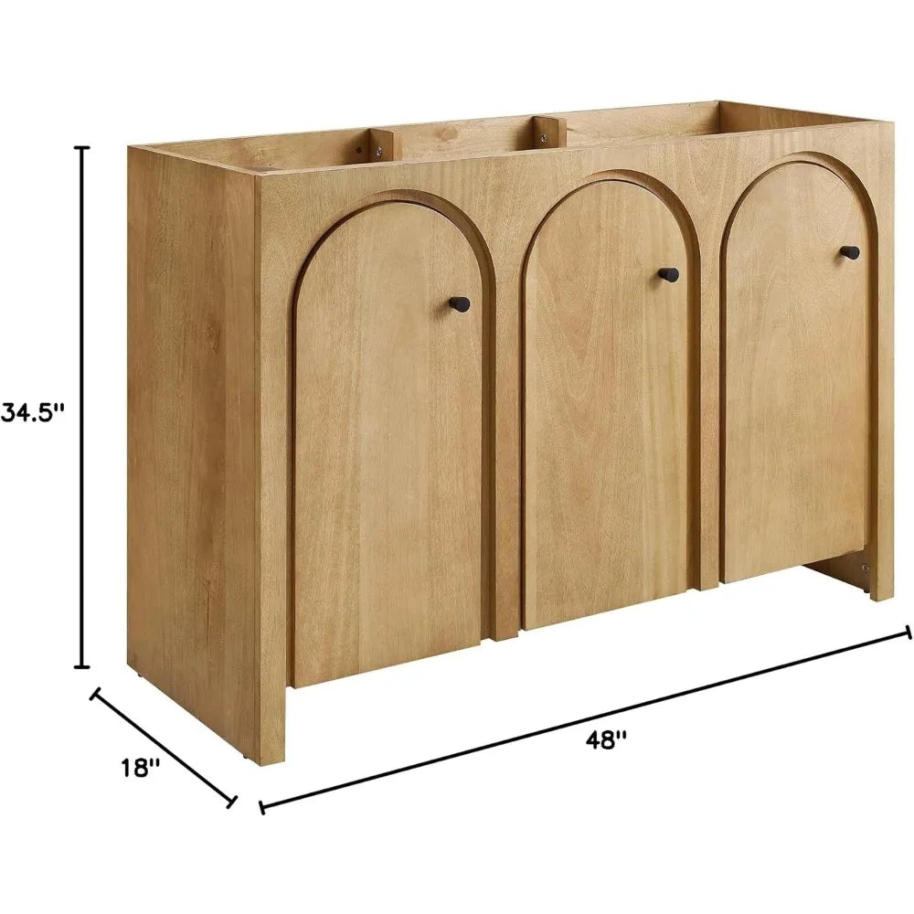 48" Bathroom Vanity Cabinet (Sink Basin Not Included), Oak
