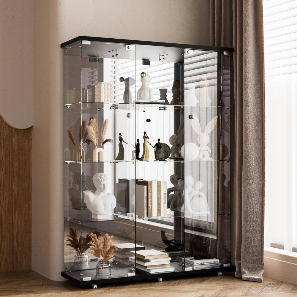 Tempered Glass Curio Display Cabinet 3 Doors