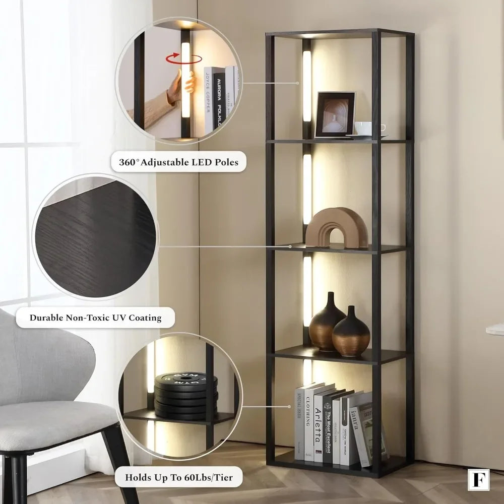 LED Display Shelf with Dimmable Lights