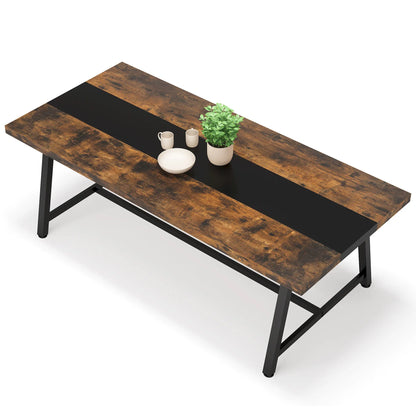 70.87" Rectangular Wood Kitchen Table 8 People,