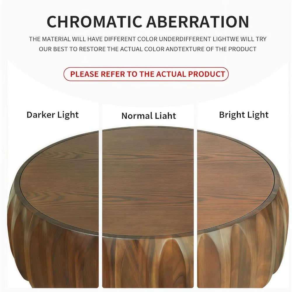 31.5''  Contemporary Wood Round Coffee Table