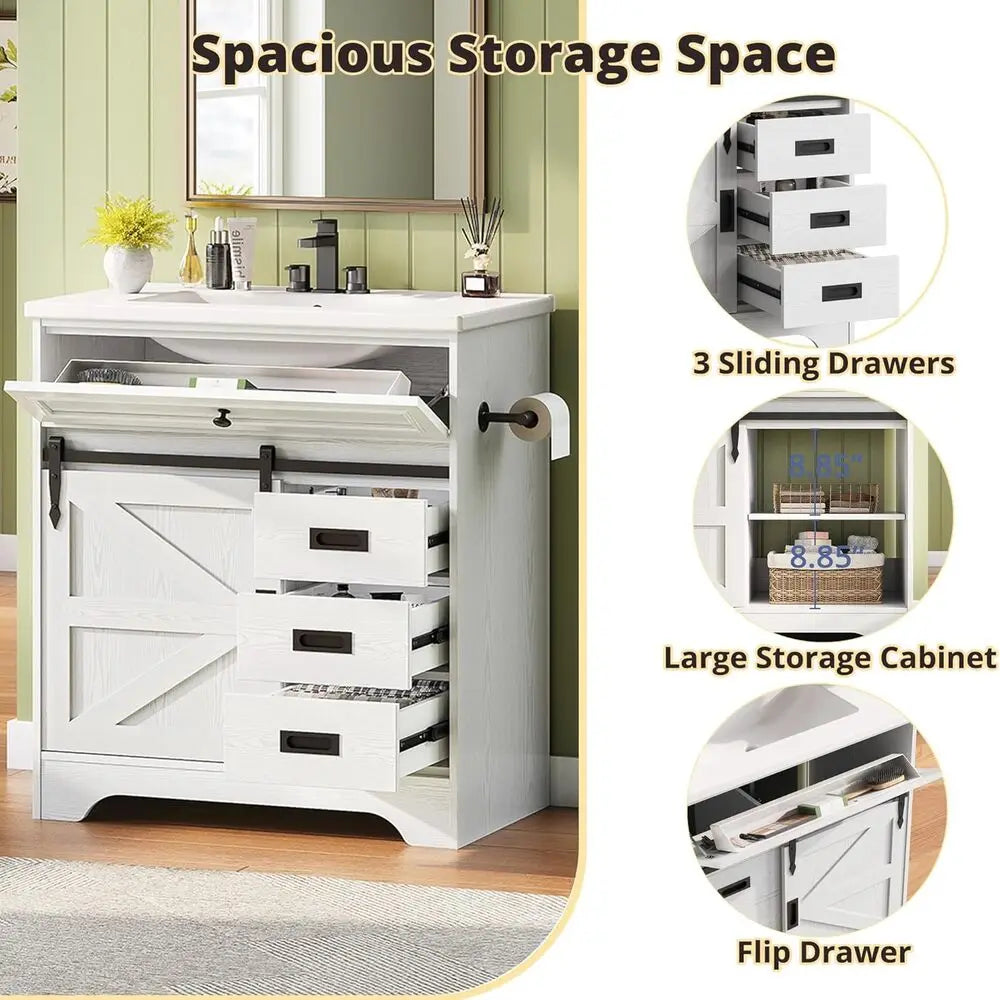 30" Bathroom Vanity with Sink