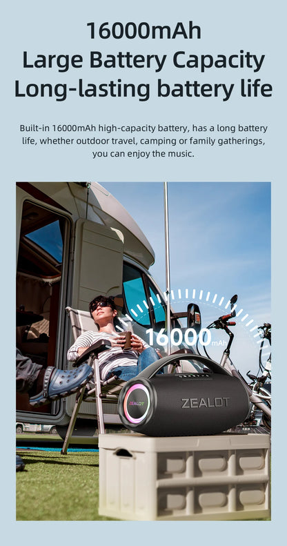 portable RGB 80W high power bluetooth speaker