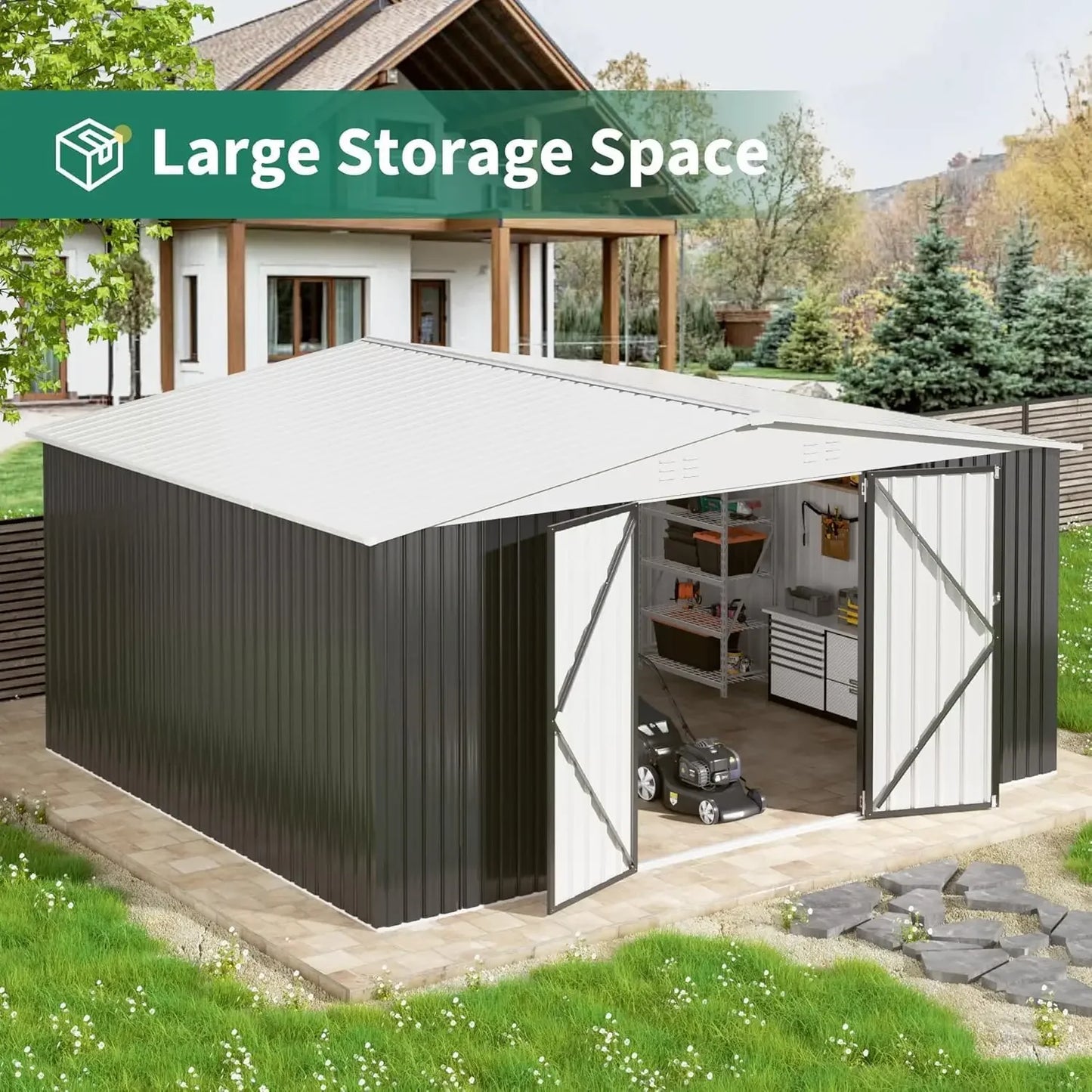 12x14 FT Outdoor Storage Shed,