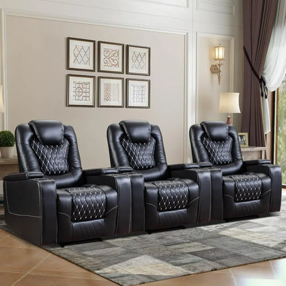 Set of 3, Electric Soft Leather Reclining