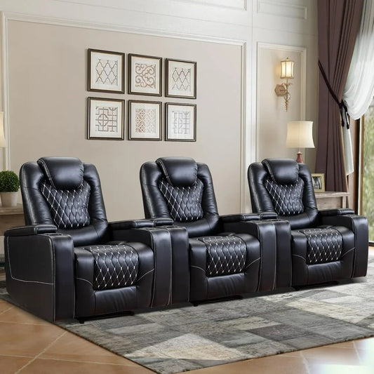 Set of 3, Electric Soft Leather Reclining