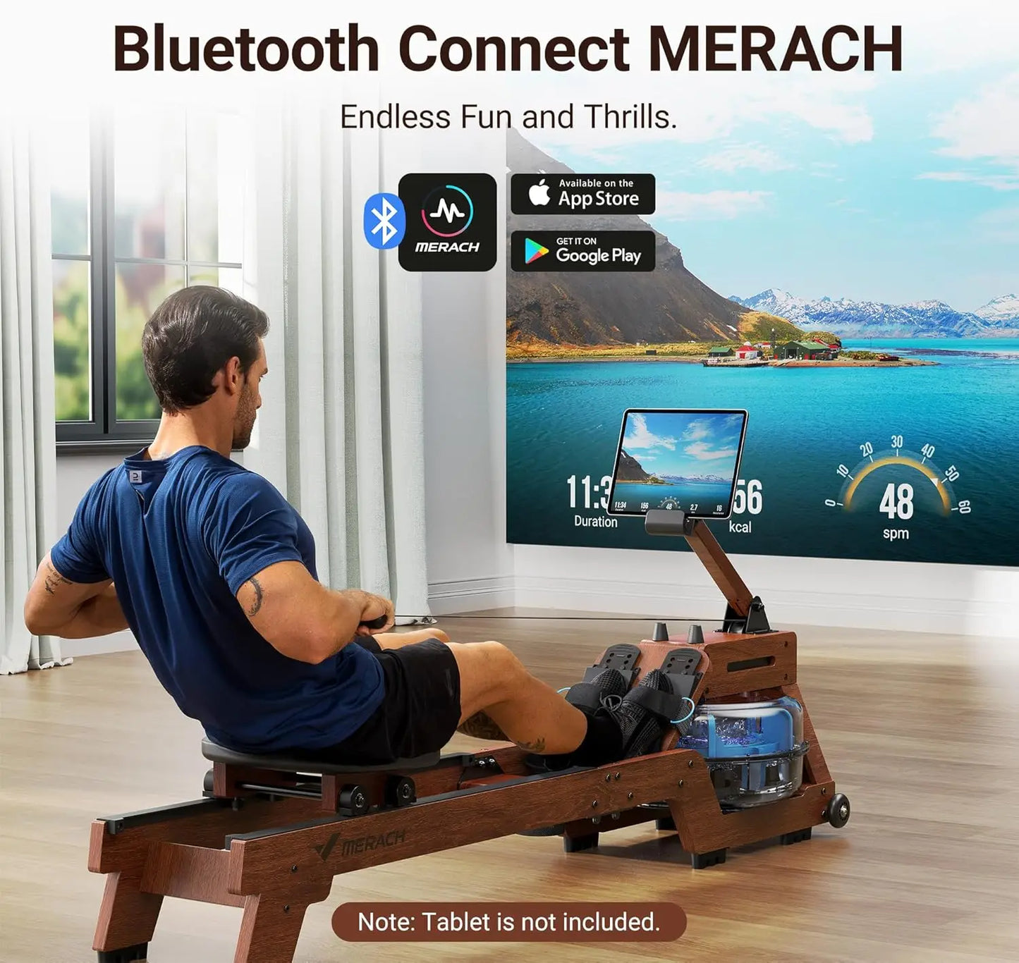 Solid Wood Row Machine with LCD Digital Monitor