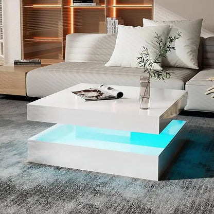 Contemporary 2-Tier Square Center Table,