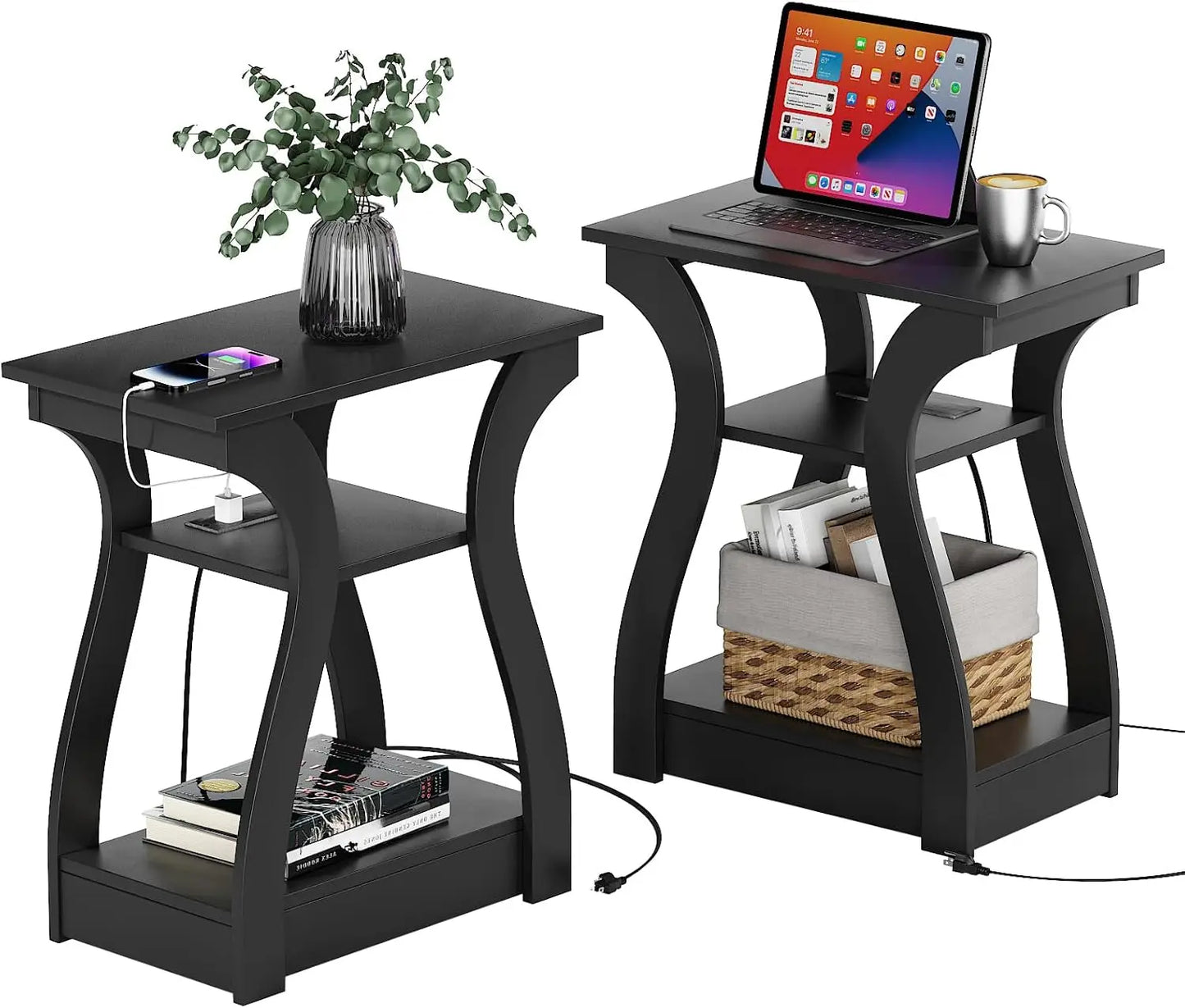 Set of 2 with Charging Station, Side Table