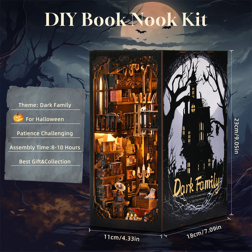 Wednesday Halloween Bookshelf Dollhouse