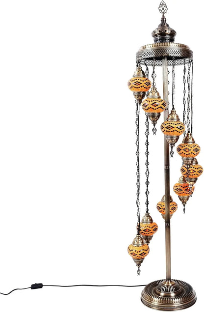Moroccan Mosaic Standing Lamp 9 Globe