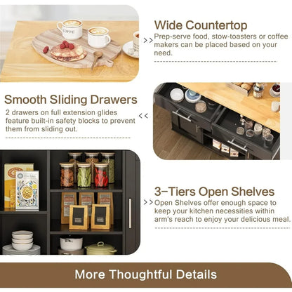 40" Kitchen Island on Wheels with Storage Cabinet