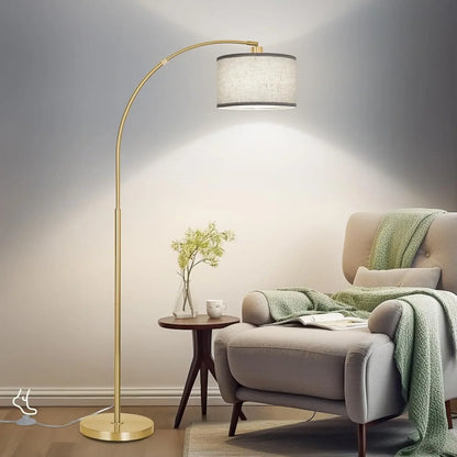 Modern Standing Lamp with Adjustable Drum Shade