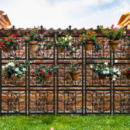 71 inch Tall Metal Fence Black Lattice Panel Yard Corner Décor