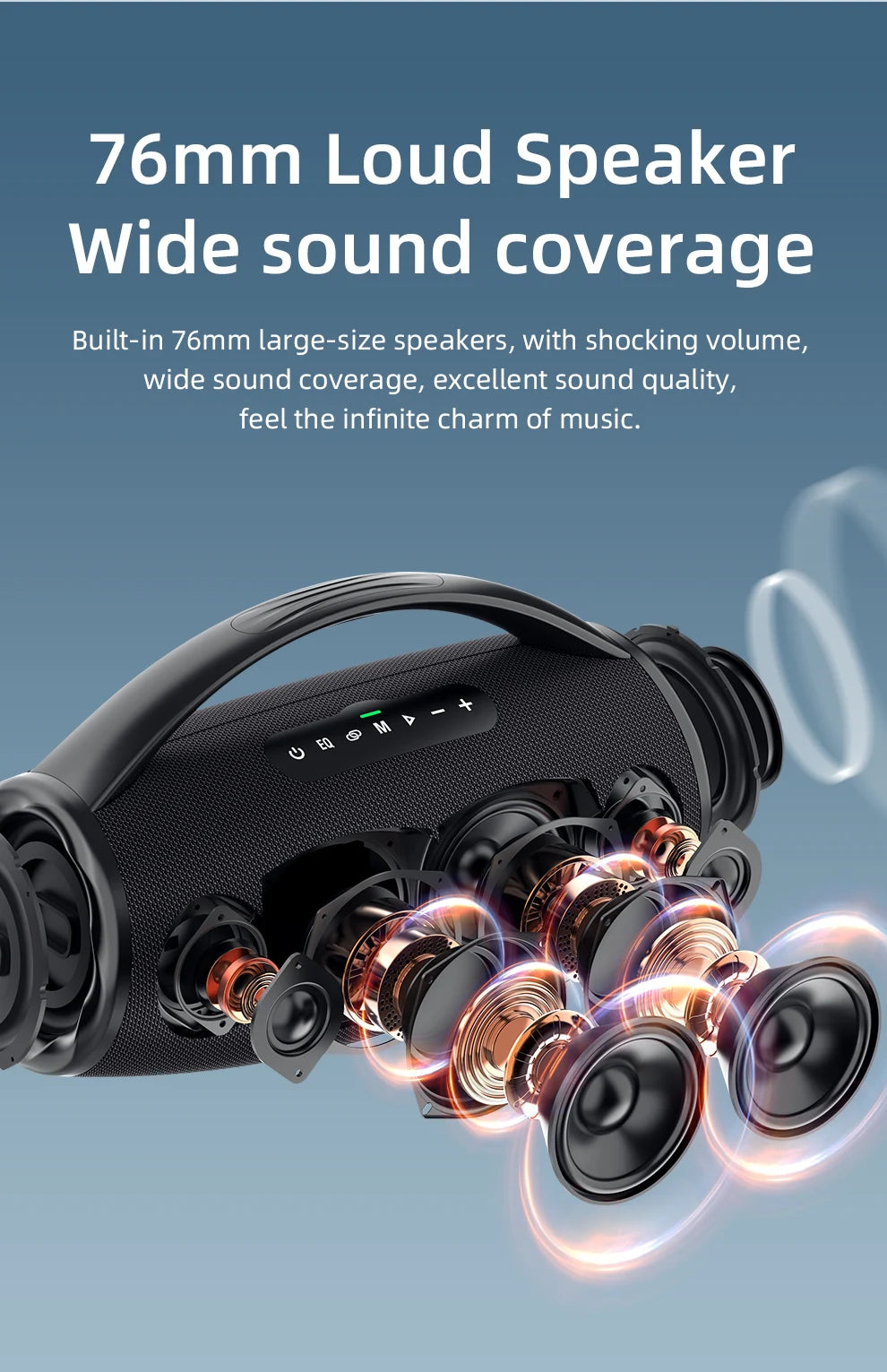 portable RGB 80W high power bluetooth speaker