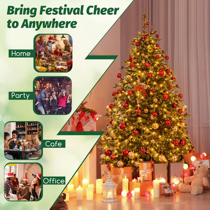 6/ 7/ 8 FT Artificial Christmas Tree, Pre-lit Xmas Tree