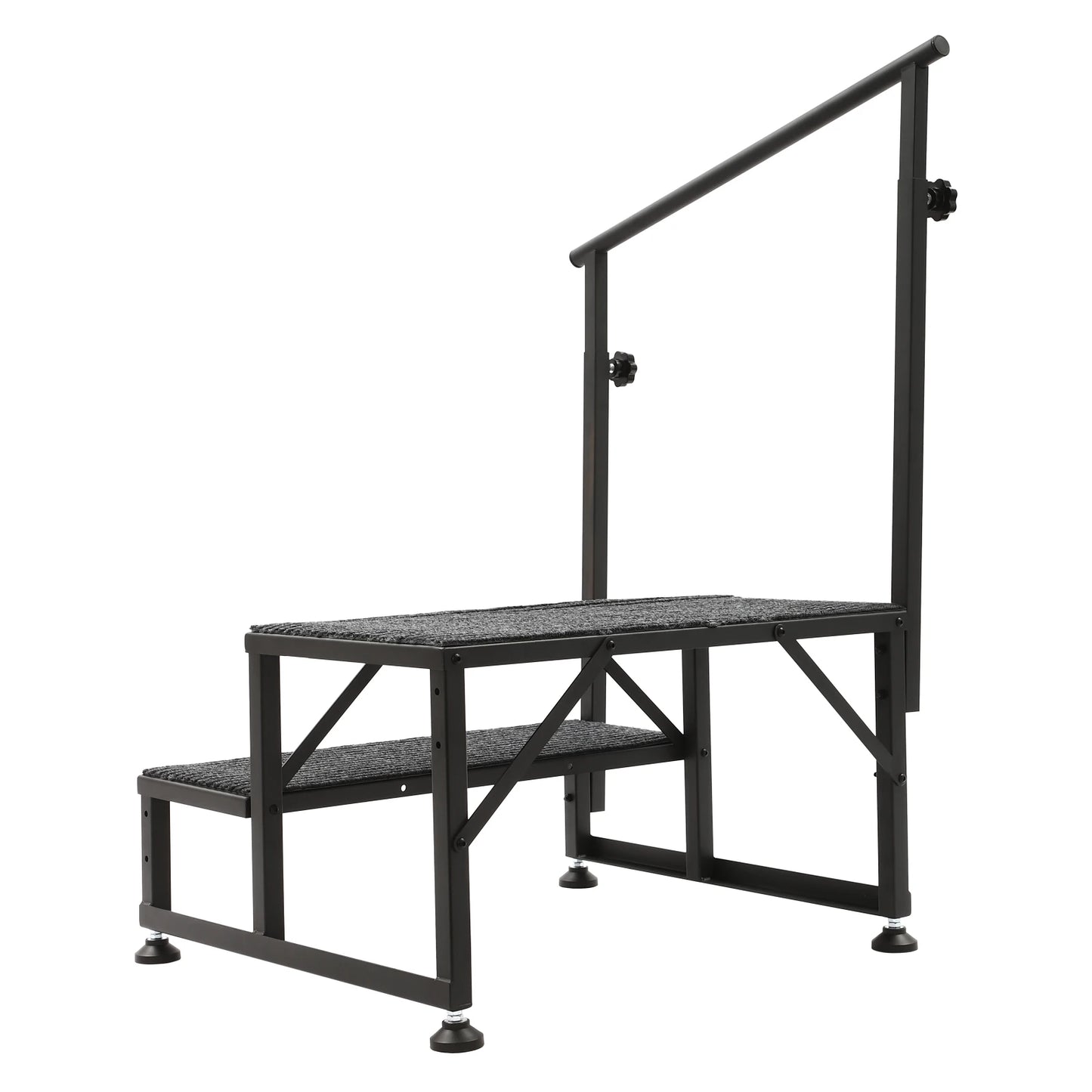 2-Step RV Stairs with Handrails, Adjustable Foot Pads.