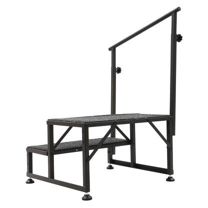 2-Step RV Stairs with Handrails, Adjustable Foot Pads.