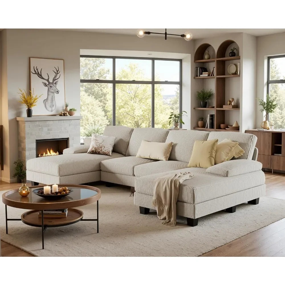 Convertible Sofa , 4 Seat Sofa Set for Living Room U-Shaped